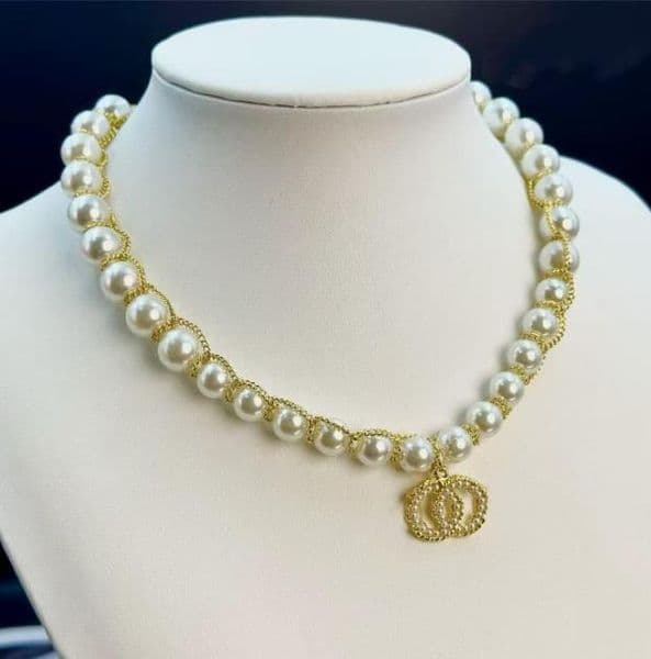 20style Luxurys Classic Pearl Necklace Designer Lettered Necklace Pendant Jewelry Women Clavicle Crystal Necklace Wedding Gift