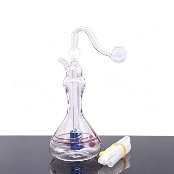 Popular Newest Vase Shape Glass oil burner bong pipe Thick heady Portable Colorful Water bongs pipes for smoking with 10mm male smoking oil banger bowl IN STOCK