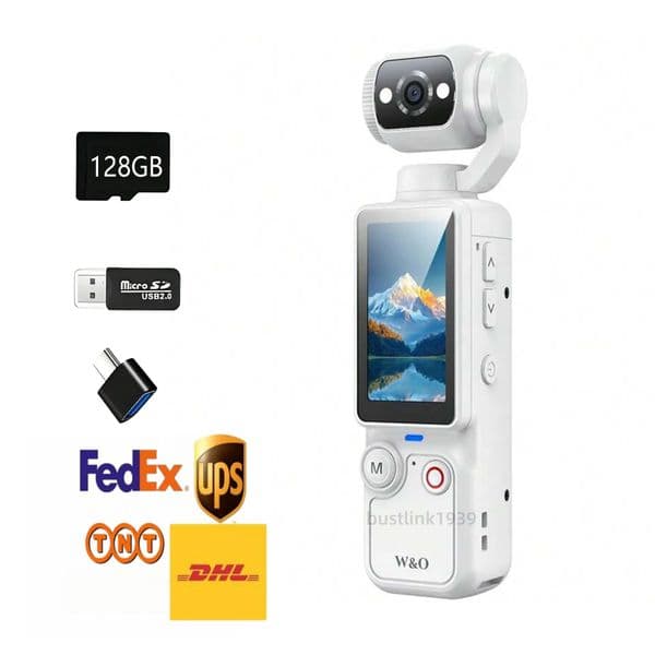 Q7 4K Ultra HD Action Camera 180° Rotating Lens Mini Vlog Cam for Ski Cycling Travel Adventure Outdoor Sports Handheld Stabilized