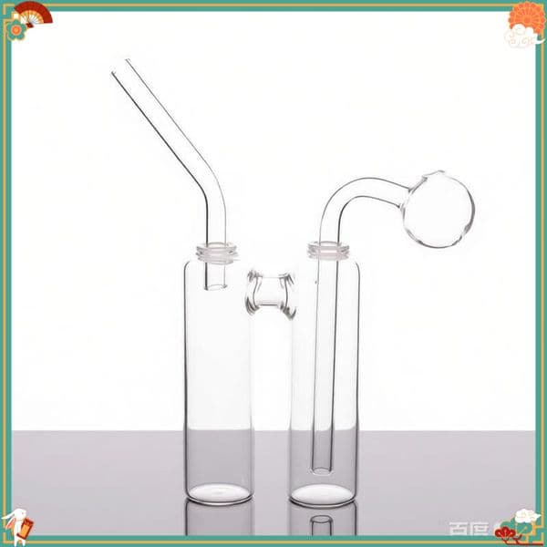 Travel Mini double chamber glass oil burner pipe Clear Water bong Hookahs smoking pipe bubbler hookah with Removable oil banger bowl