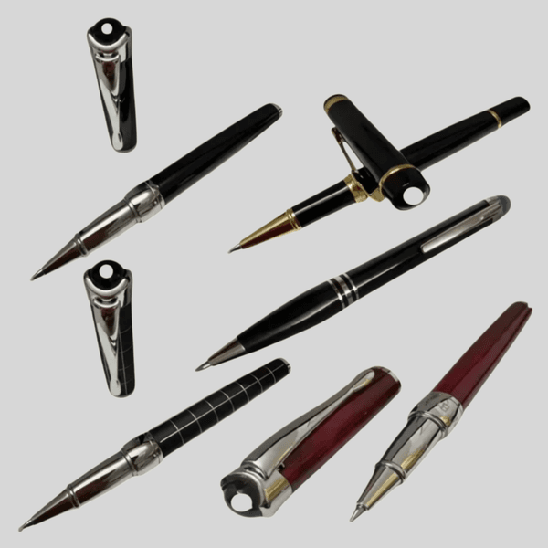 Luxury 18 Model Matte Metallic Design High Quality Resin Rollerball Pen Stationery Office Writing Jewelry signature Pens Optional pen bag