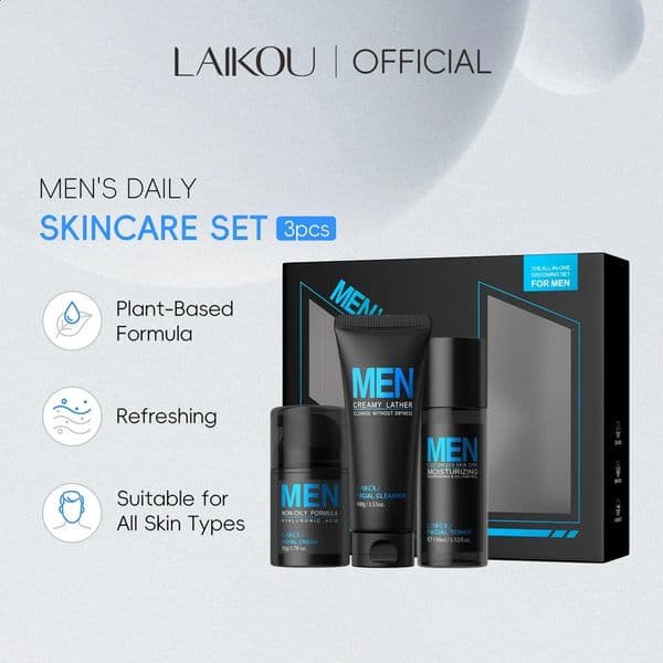 Mens 3 In 1 Grooming Set Cleanser Toner Cream izing Refreshing Oil Control Daily Skincare Combo For Face Care 260518