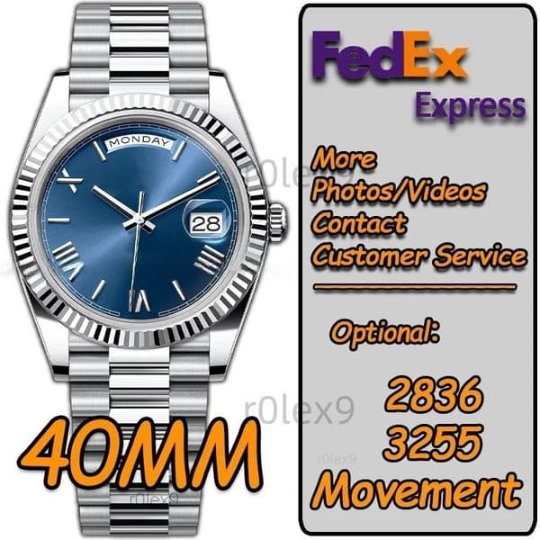 Designer Mens Watches Man Watch Day date Automatic Wristwatch 41mm 2813 Auto Movement Sapphire Glass Stainless Steel Presidential Strap Orologio Di Luss