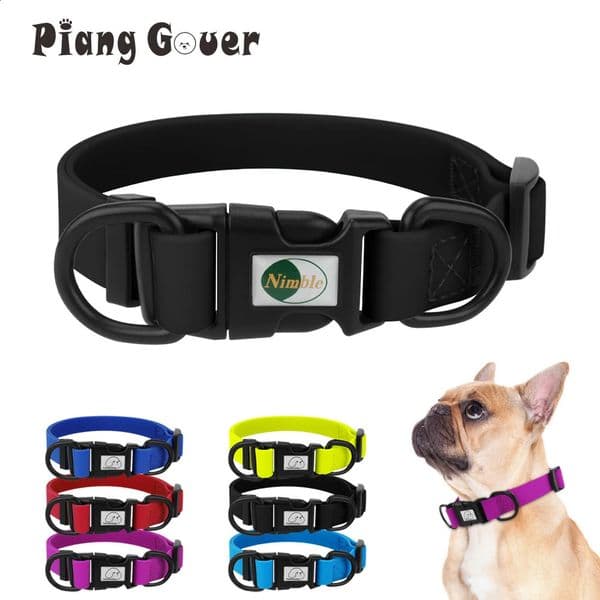 PVC Waterproof Dog Collar Soft Adjustable Pet Collar Big Cat Necklace for Small Medium Large Dog 260509