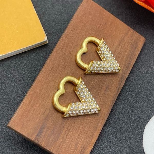 Fashion Letter Earrings Crystal Ear Stud Designer Copper Earring Womens Geometry Earring Wedding Party Jewelry High Quality Christmas Gifts