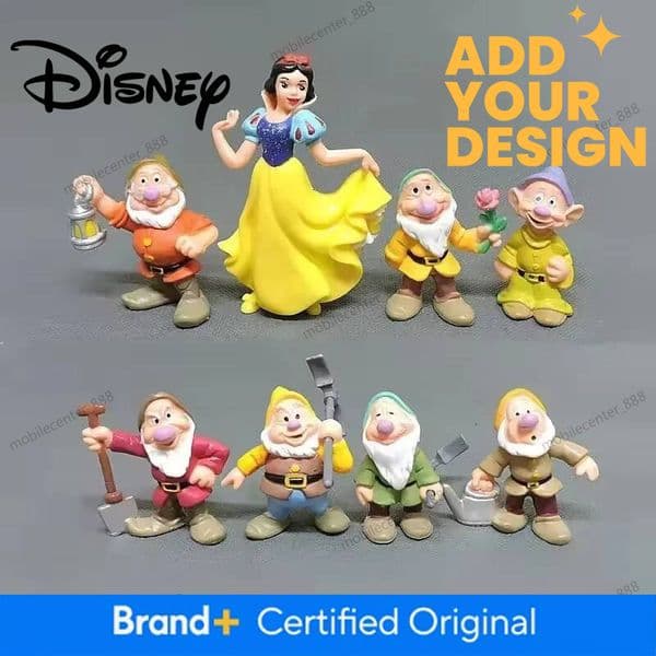 Disney Designer 8Pcs/Set Q Vesion Princess Snow White And The Seven Dwarfs Figure Toy Model Dolls Gift For Children Hot Fashion Decor Luxury af11b