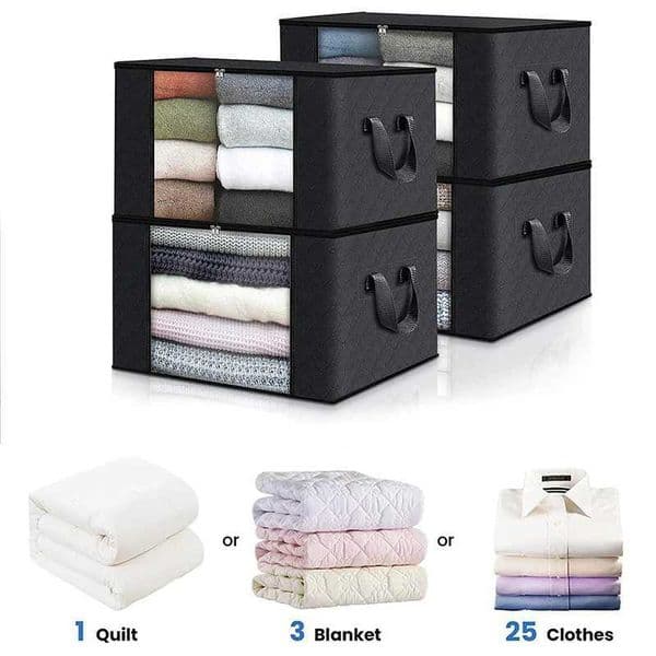 Visible Large Capacity Storage Box Portable Household Clothes Organizer With Handles Foldable Dustproof Quilt Zipper Container C260518