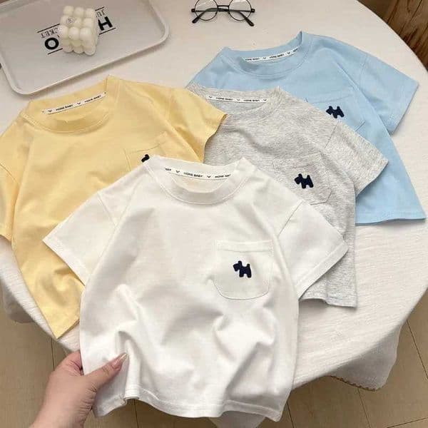 Boys T-Shirt Childrens Loose Top Girls Short-Sleeved Crew-Neck Blouse Summer Baby Casual Cartoon Pullover Kids New ClothingL260518MQQ1