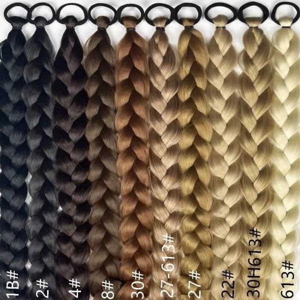 24 Inch Synthetic Long Braided Ponytail Hair for Women With Elastic Band Hair Accessories C2605181