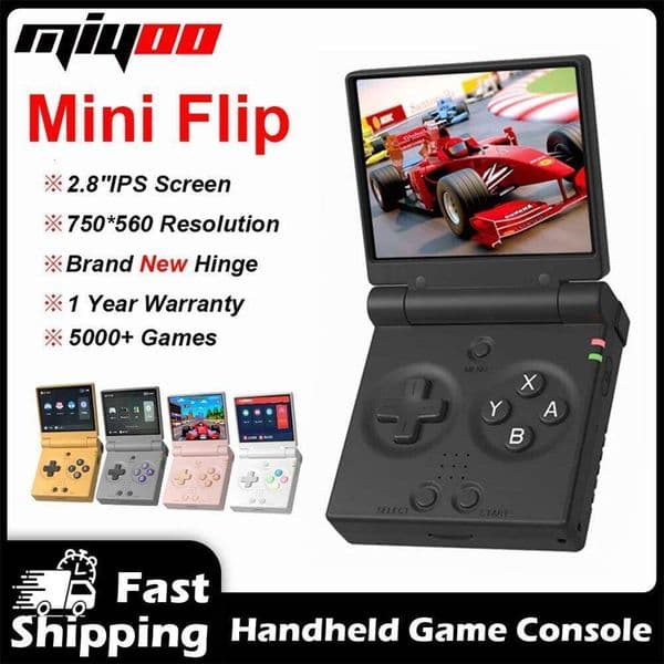 MIYOO Mini Flip Retro Handheld Console 2.8''I Screen Classic Portable Video Game Consoles Simulator Retroid Players Gift 26L0518