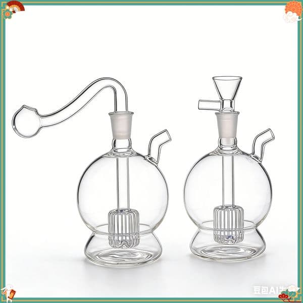 Creative Round lamp Shape mini Hookahs glass oil burner pipe thick hookahs water tobacco bongs pipes 10mm Catcher bubbler for smoking