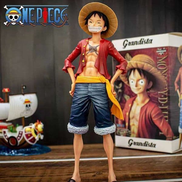 28cm Monkey D Anime Figure Toys Confident Luffy Three Form Face Changing Action Figurine PVC Model Doll 26Y0518