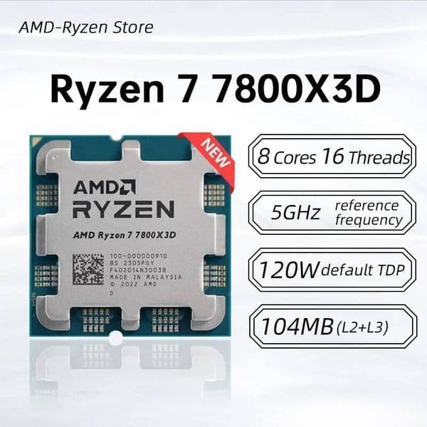 New Amd Ryzen R7 7800X3D 42Ghz 8-Core 16-Thread Cpu Processor Socket Am5