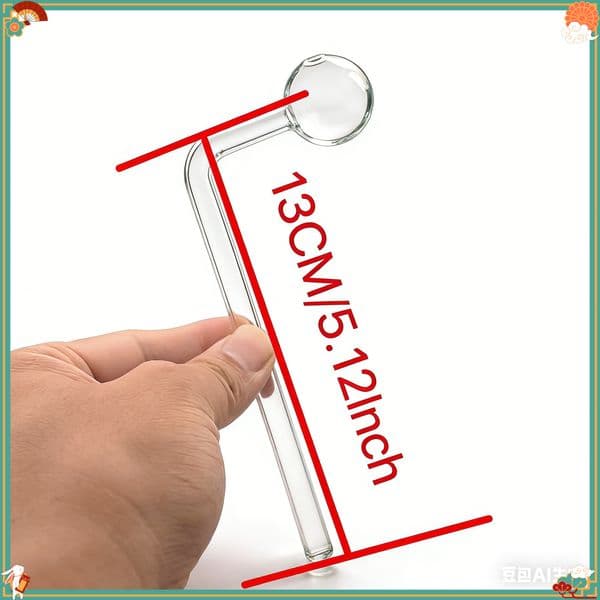 Clear 13cm Thick heady glass water oil burner Pipe bong for DIY Smoking Pipes Herb Holder Hookah Accessories for Replace TOPPUFF Top Puff