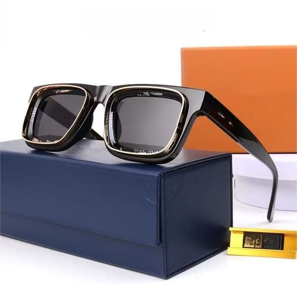 Designer Sunglasses Women Unisex Full Frame Square Sunglasses Acetate Frame with Metal Trim Polarized UV400 Protection Multi Colors Available