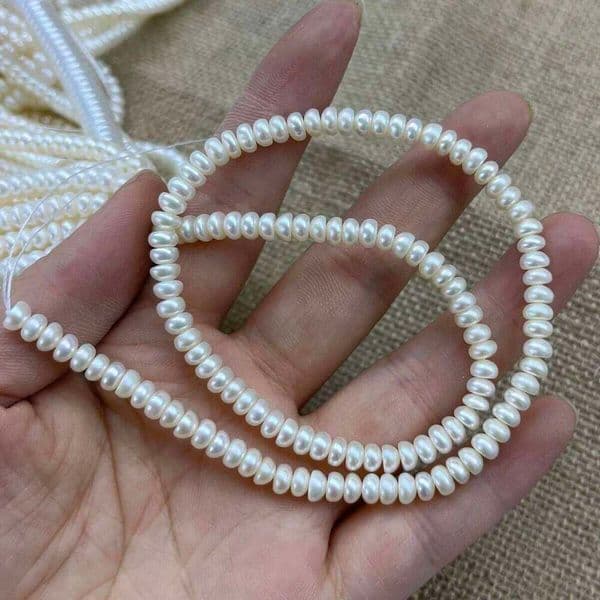 AAAAA 4-5mm High-quality Flawless Bread-shape Natural Freshwater Pearls Beads for Jewelry Making DIY Necklace Bracelet Accessory