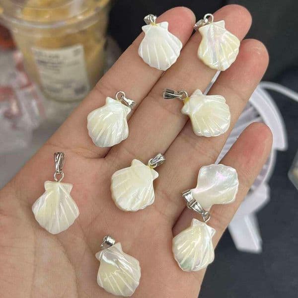 5pcs/set 15x18mm Natural Freshwater Shell Semi-Finished Pendants Shell-Shaped Charms for Jewelry Making DIY Necklace Earrings