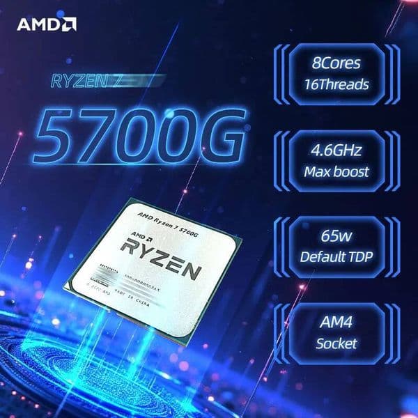 Amd Ryzen R7 5700g 38Ghz 8-Core 16-Thread Cpu Processor Socket Am4 New