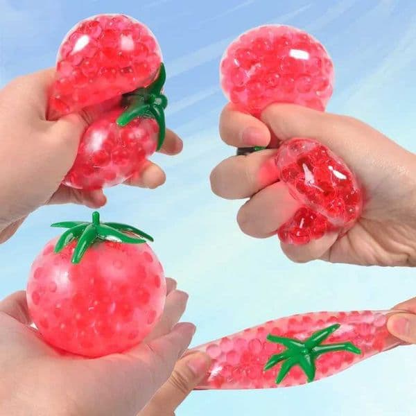 1Pcs Colorful Bead Stress Ball Tomato Squeeze Water ToyOffice Desk Decompression Sensory Fidget Gift for Anxiety Relief Z260518