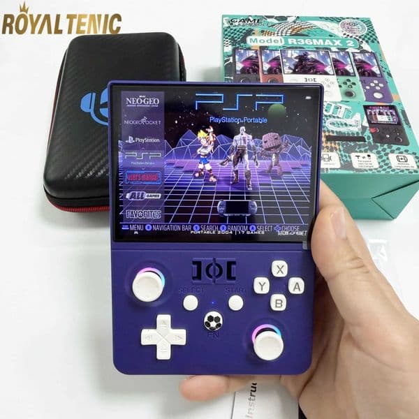 New R36 Max2 Retro Handheld Game Console Linux System 45 Inch I Screen 64G/128G Portable Pocket Player Built-in 18000 Games Z260518