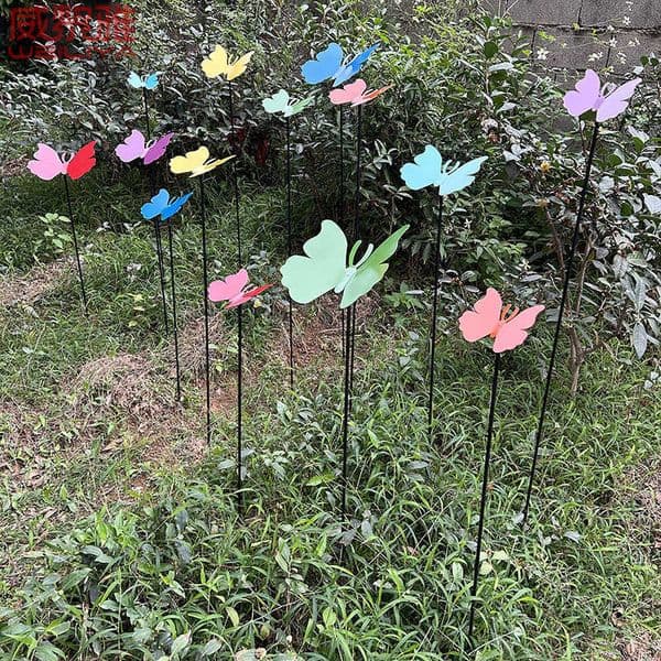 Wrought iron butterfly ornament for garden decoration gardening outdoor landscaping park simulated animal scenic area landscape metal decoration L260518