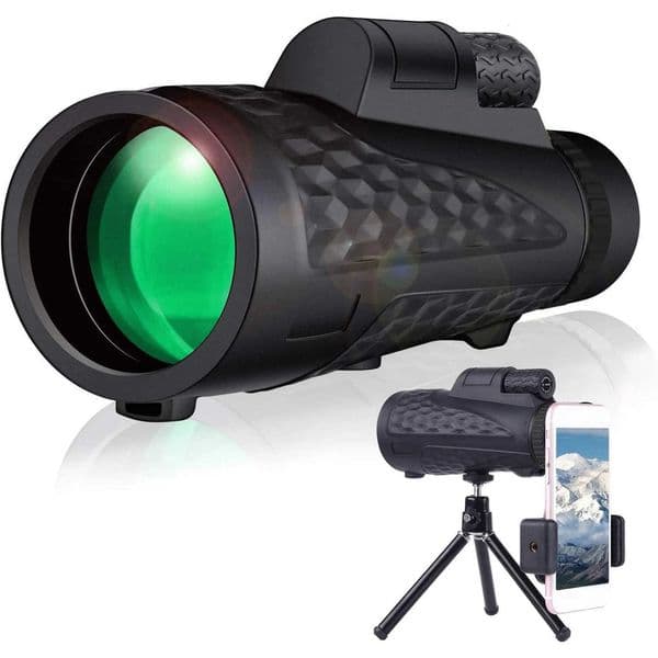 12X50 Monocular Telescope IP66 Waterproof HD BAK4 Monocular for Birdwatching Hunting Travel with Phone Holder TripodR260518R260518