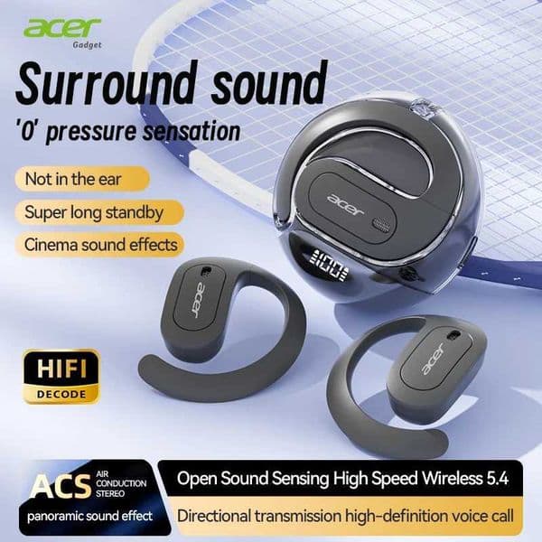 Ohr538 Wireless Headphones with Open Design Heavy Bass Comfortable Fit for Sports Running Cycling Compatible with Mobile Phones Tablets and Laptop D Z260518