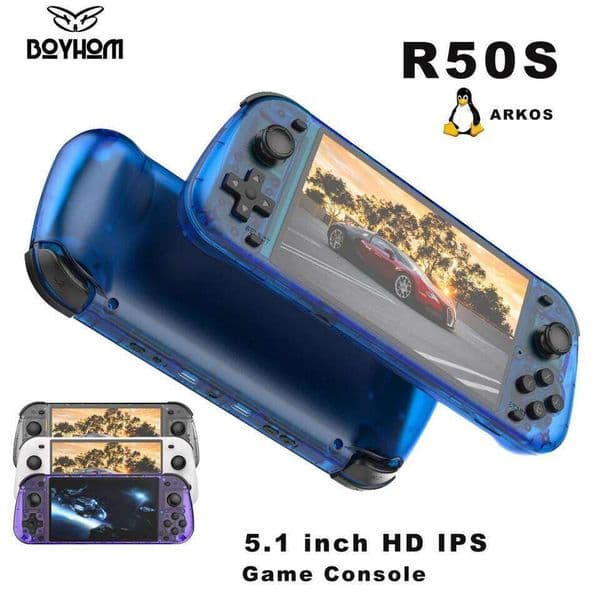 BOYHOM NEW R50S Retro Handheld Game Console Linux System 5.1 Inch I Screen Portable Pocket Video Player 128GB R36S Ultra 26L0518