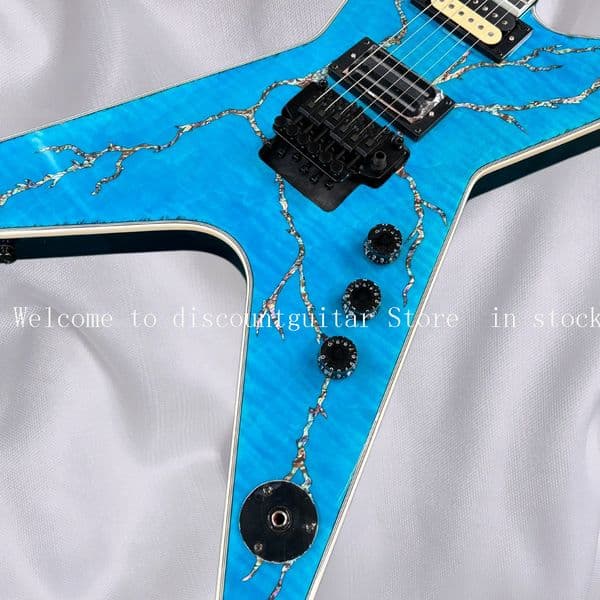 best Blue Dime Electric Guitar HH Black Floyd Wasbn Rosewood Fretboard Fast Ship #01259