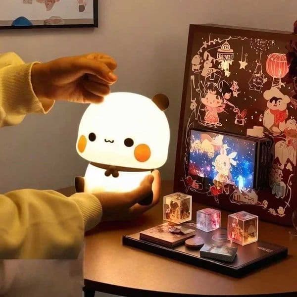 Panda Pat Led Night Light Bubu And Dudu Cute Animal Cartoon Lamp for Kids Bedside Bedroom Living Room Decorative Kawaii Bear Gi L260518STNF