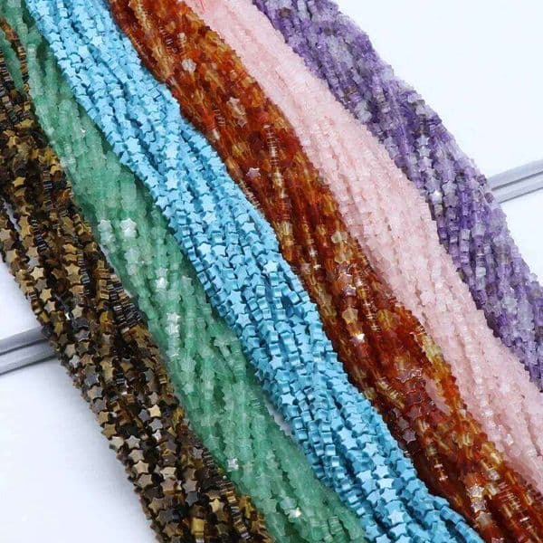 Natural Shape Stone 4mm Crystal Star Loose Beads For Jewelry Necklace Making Bracelet DIY Charms Earrings