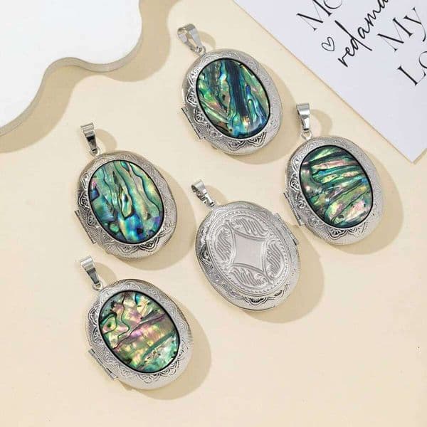 1pc 47x39mm Natural Abalone Shell Pendant Fashion Oval Shape Charms for Jewelry Making Supplies DIY Women Necklace Accessories