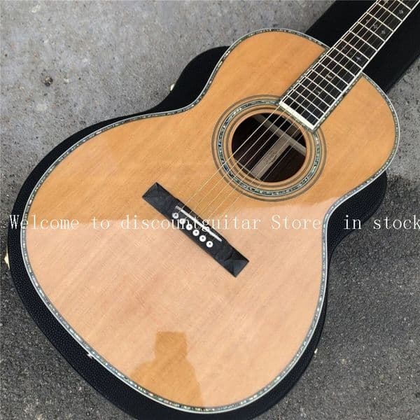 Solid Cedar Top 39 Inch 000 Type Acoustic Guitar Abalone Inlay Ebony Fingerboard #601259