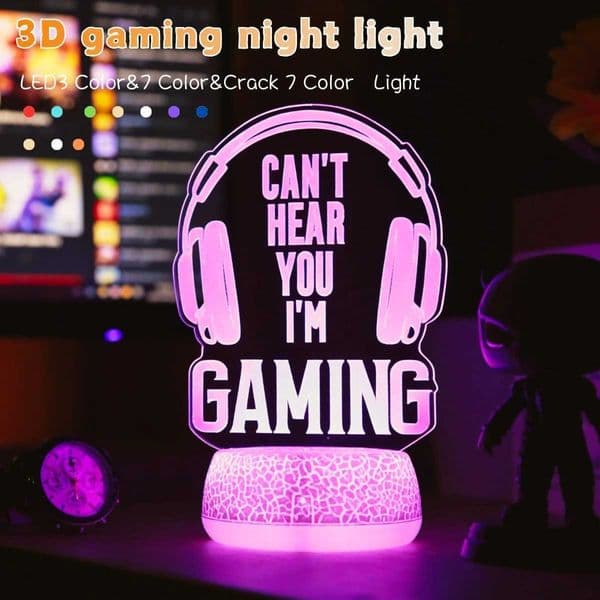 3D Glow-in-the-Dark USB Night Light - Gaming Enthusiast Creative Desktop Decor Perfect Birthday or Holiday Gift L260518JH50
