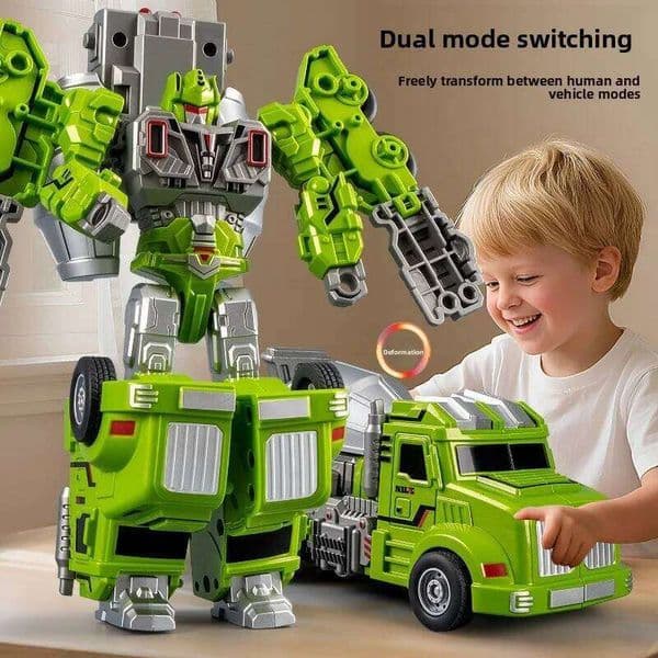 Boy Mecha Model Engineering Mixer Transformed into Robot Children's Deformation Toys Birthday Gift 26W0518