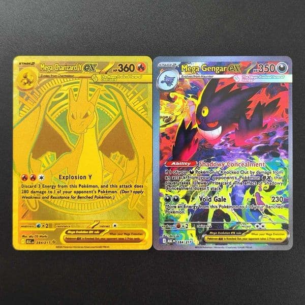 DIY PTCG Cards Mega Gengar EX ASC 284/217 130/094 125/094 English Collection TCG Game CardL260518QCA4