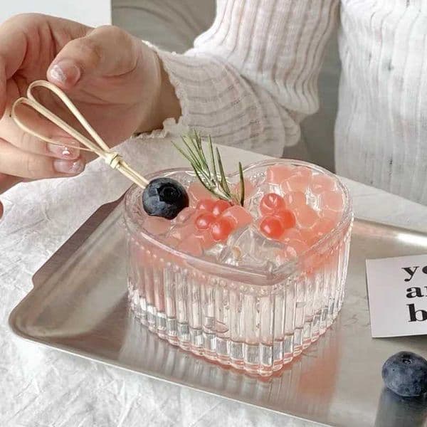 Irregular Love Shape Glass Salad Bowl Fruit Bowls Food Storage Containers Soup Dessert Snack Food Mixing Bowl Tableware Z260518