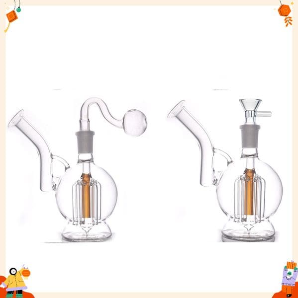 Wholesale Arm Tree Perc Glass tobacco Bong Colorful Glass Water Pipe Bubbler Hookahs Water Bongs With 14mm male banger smoking bowl