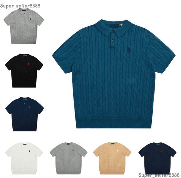 POLO Shirts Designer Mens Womens Tshirt Knitted Sweater Embroidery Pony Summer Mens T Shirt Jumpers Trendy High-end Men Pullover Short Sleeve Fashion Couple Tee