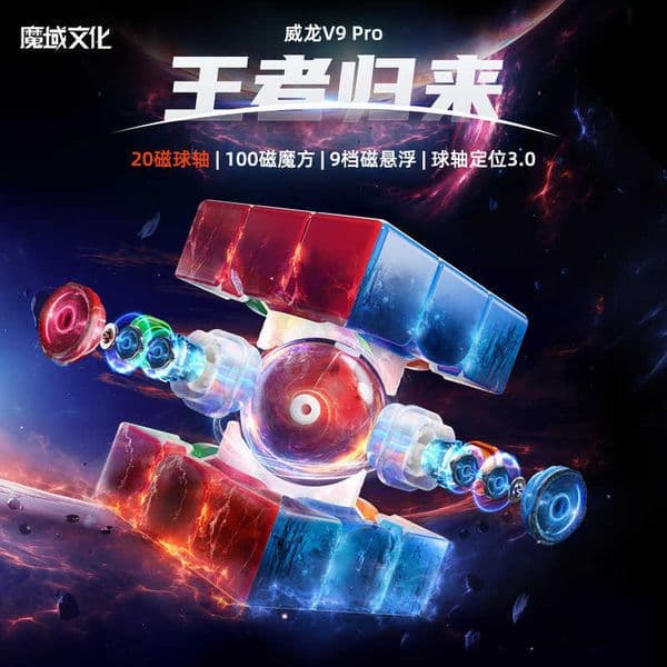 Magic Dragon WRM V9 Magnetic 3x3 Cube Magnetic Levitation 20 Magnetic Ball Axis Cube for Competition and RacingL260518