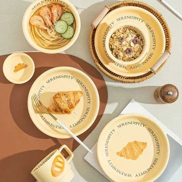 Bread Ceramic Plate High Temperature Decal Process Health Easy To Clean Bowl Practical Beautiful Elegant Household Tableware Set Z260518
