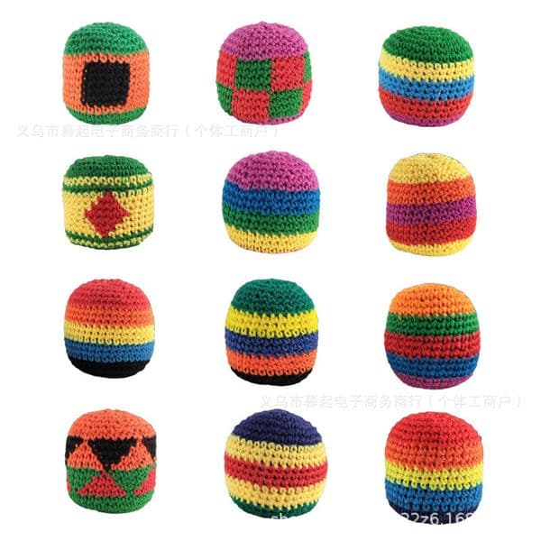 Knitted Footbags Set Colorful Crochet Foot Bag Balls Adults And Beginners Small Kick Sack For Juggling Practice Indoor Outdoor Games By Air