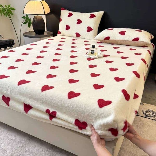 2025 New Printed Rabbit Plush High-weight Single Bed Hat Thickened and Warm Winter Mattress Cover Wrap The Bedspread 360 Degrees 26L0518