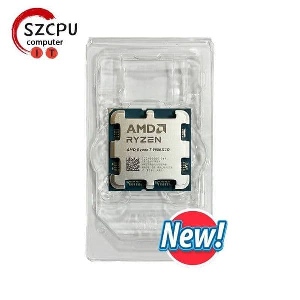 New AMD R7 9800X3D Ryzen 7 9800X3D Processor 8C/16T 120W up to 52 GHz L396M 100-100001084 Socket AM5 but without cooler