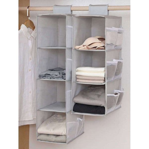 Non-Woven Washable Wardrobe Multi-Layer Folding Bra Underwear Socks Clothes Storage Organizer Hanging Bag 26Y0518