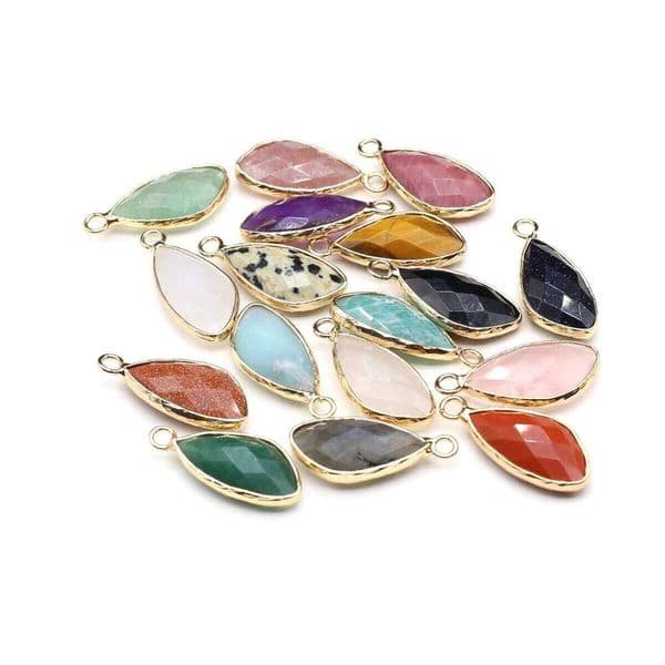 2 Pcs 11x24mm Irregularly Shaped Crystal Pendants Natural Stone Charms for Jewellery Making DIY Necklace Bracelet Accessories
