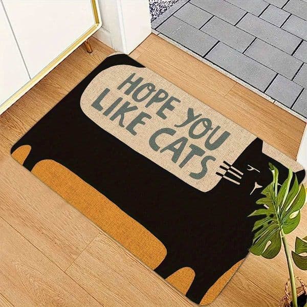 VIKAMA Cartoon Black Cat Carpet Cute Carpet Doormat Soft Welcome Mat Living Room Carpet Rug For Bedroom Outdoor Carpet Home Deco L260516