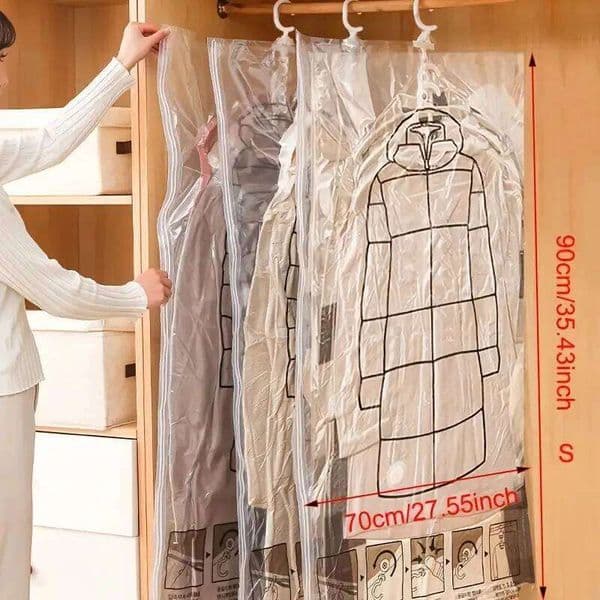 5-hook Vacuum Extra Large, Hanging Type, Compression, Down Jacket Storage Organizing Bag, Clothing Protection 26W0518