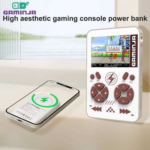 GAMINJA PB05 Mini Handheld Game Console Built-in 400 Games 5000mAh Battery Wireless Magnetic Power Bank Portable Game Console Z260518