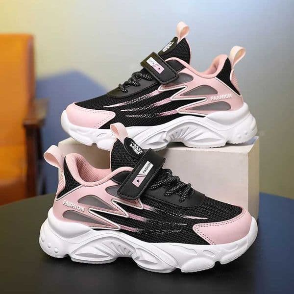 Childrens Fashionable Breathable Mesh Shoes for Girls Spring/Autumn Outdoor Sports Shoes Anti-slip Running Shoes for Medium/LL260518